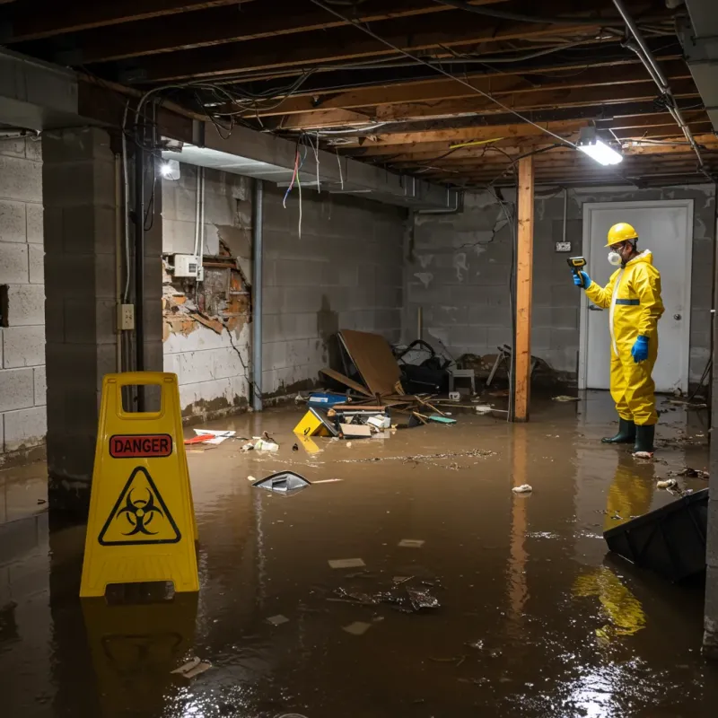 Flooded Basement Electrical Hazard in Warren, MI Property