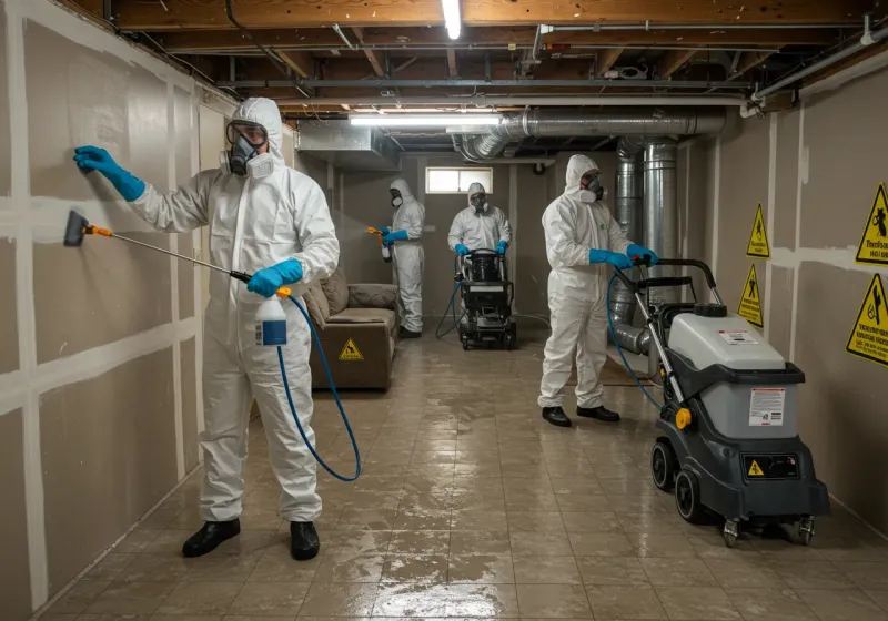 Basement Moisture Removal and Structural Drying process in Warren, MI